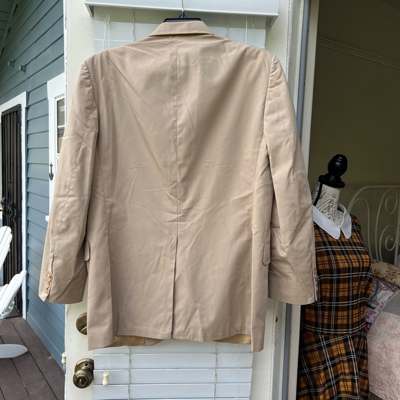 Vintage Trojan Deluxe Clothes Of Hollywood Tan 2 Button Blazer Men’s Size - Picture 2 of 11